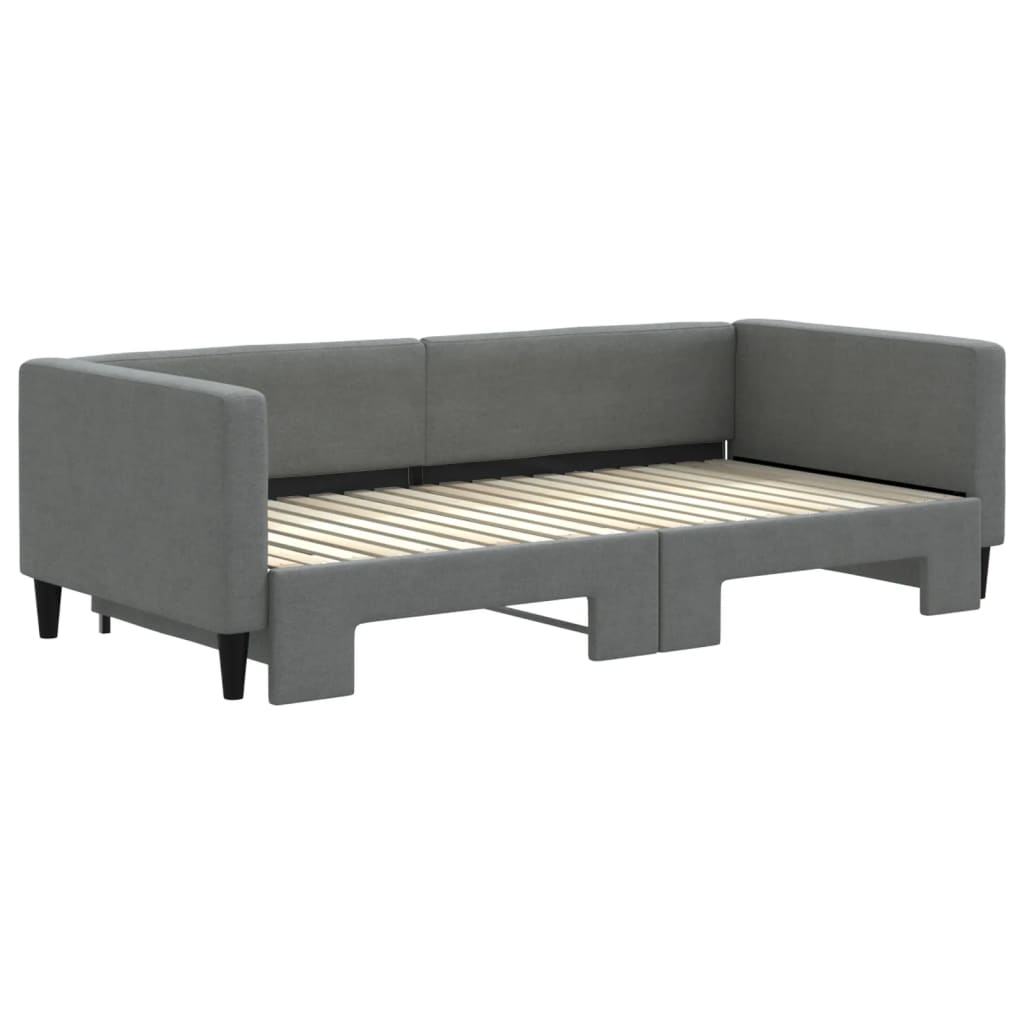 vidaXL Daybed with Trundle without Mattress Dark Grey 90x190 cm