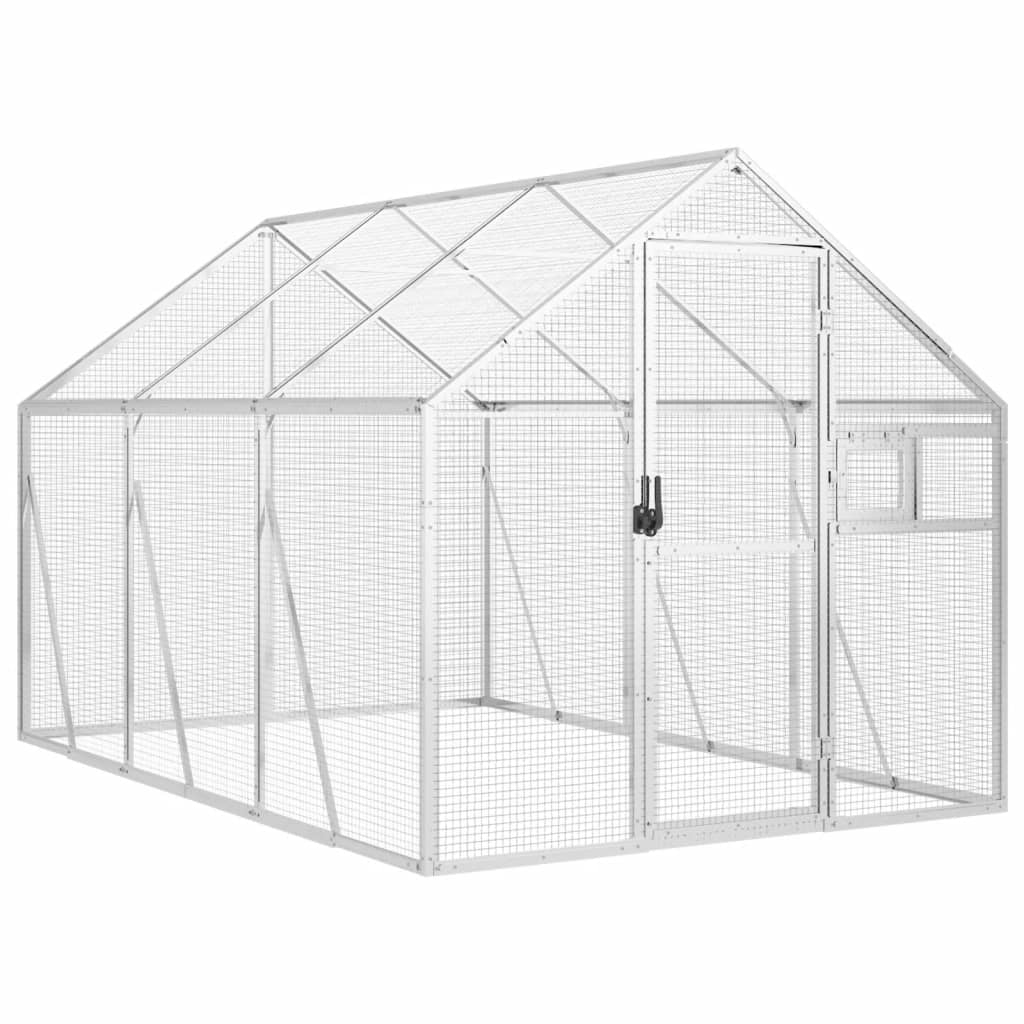 vidaXL Aviary Silver 1.79x3x1.85 m Aluminium