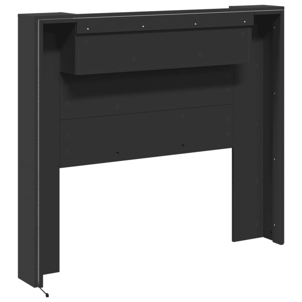 vidaXL Headboard Cabinet with LED Black 120x16.5x103.5 cm