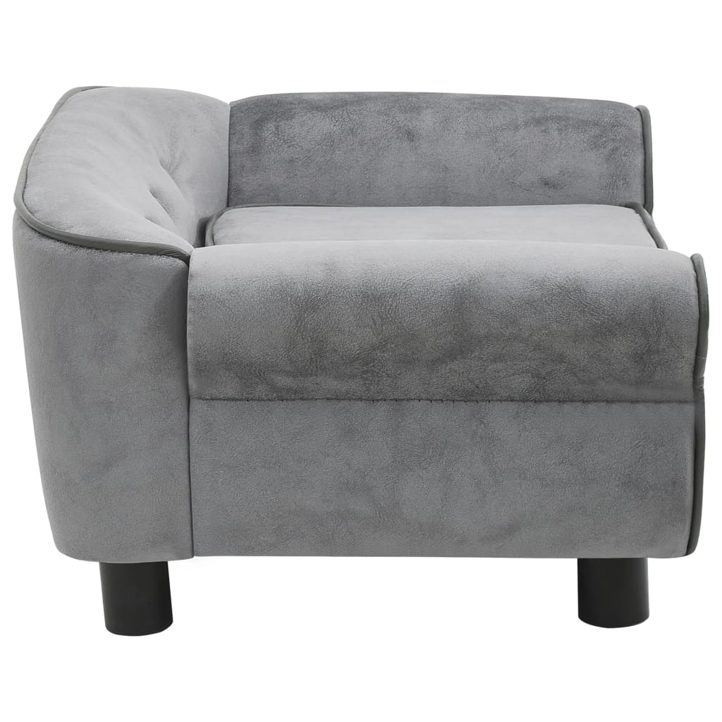 vidaXL Dog Sofa Grey 72x45x30 cm Plush