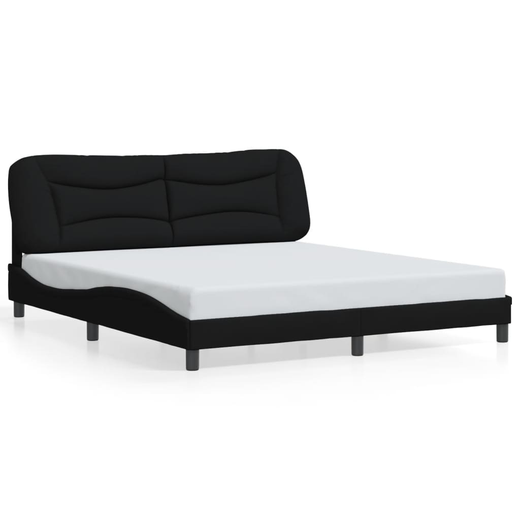 vidaXL Bed Frame with LED without Mattress Black 183x203 cm King Fabric