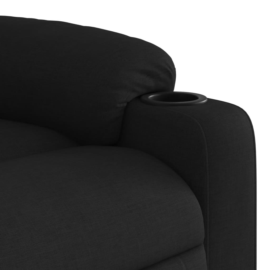 vidaXL Massage Recliner Chair Black Fabric