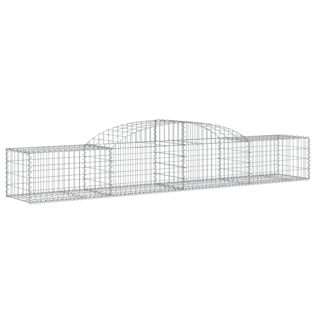 vidaXL Arched Gabion Baskets 2 pcs 300x50x40/60 cm Galvanised Iron