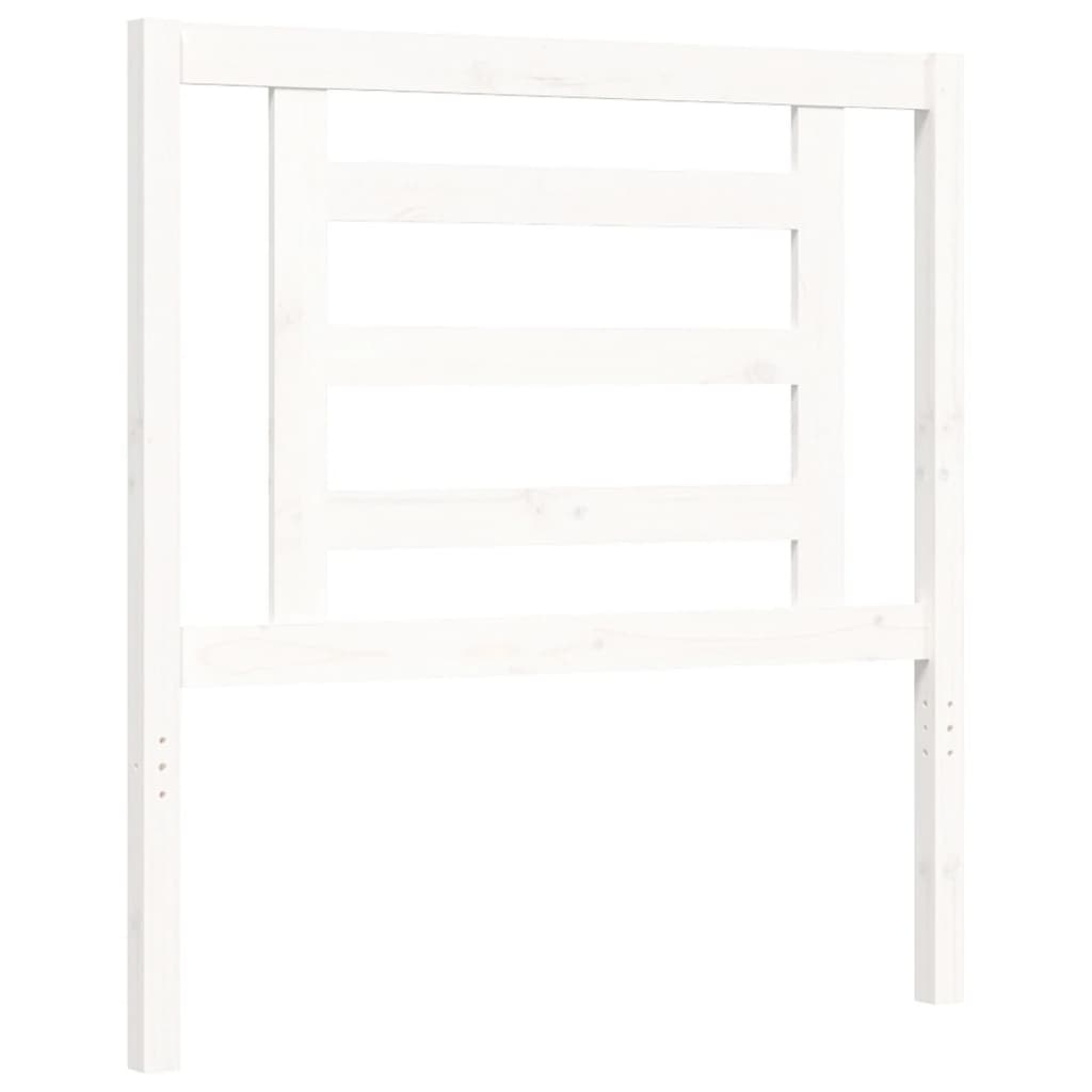 vidaXL Bed Frame without Mattress White Single Solid Wood Pine