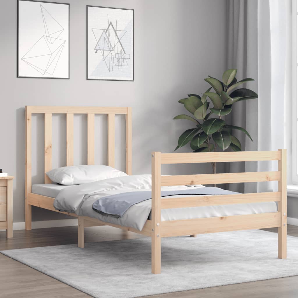 vidaXL Bed Frame without Mattress Single Solid Wood Pine