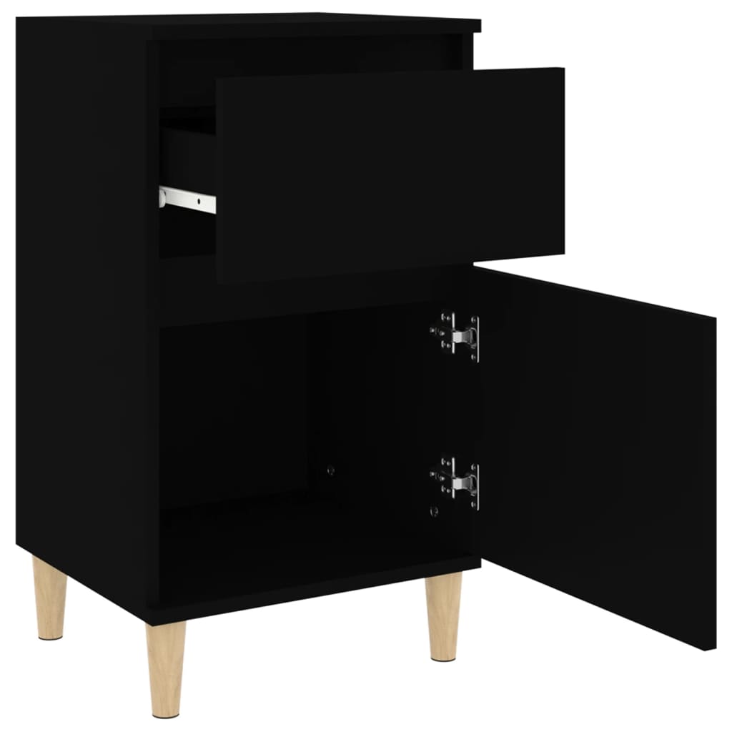 vidaXL Bedside Cabinet Black 40x35x70 cm