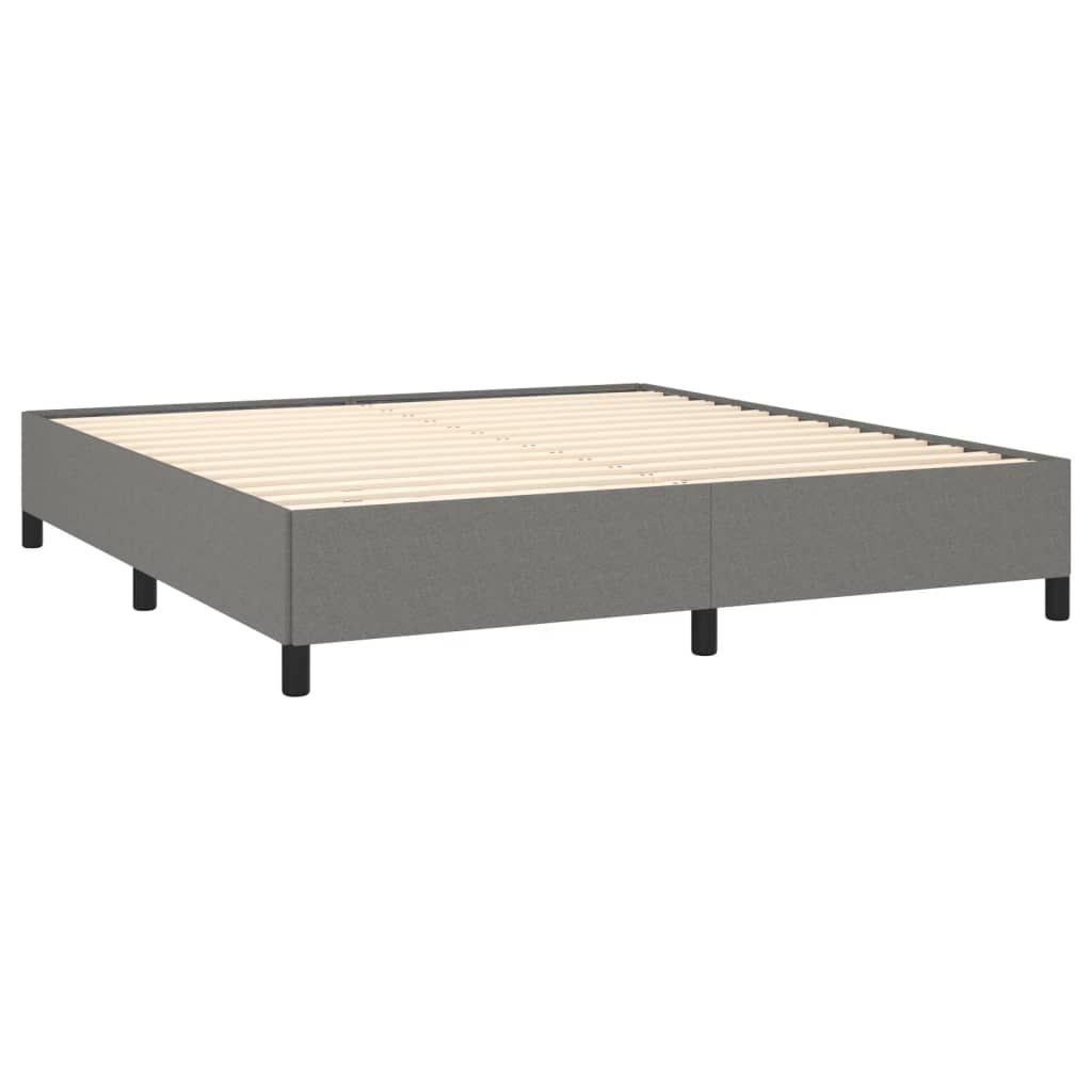 vidaXL Bed Frame Dark Grey 153x203 cm Queen Size Fabric