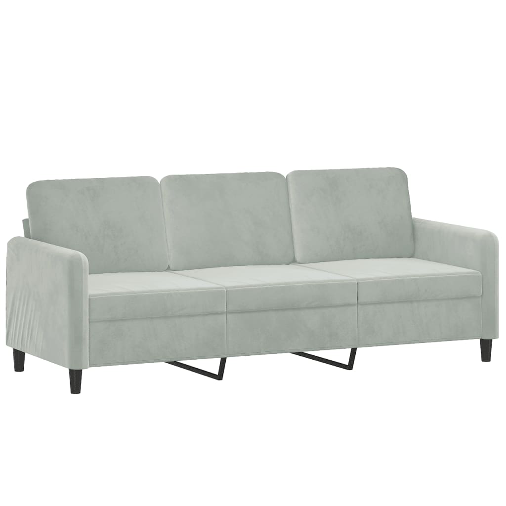 vidaXL 2 Piece Sofa Set with Pillows Light Grey Velvet