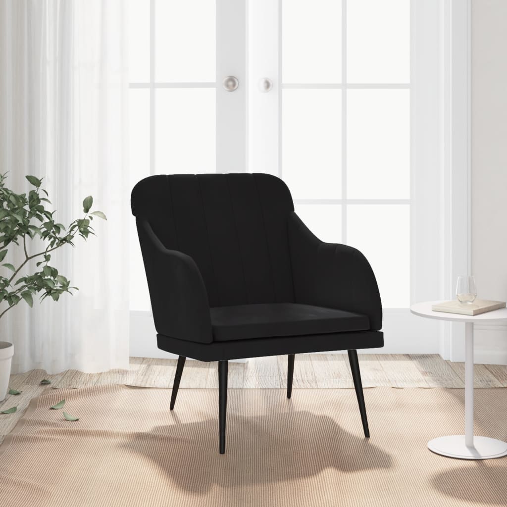 vidaXL Armchair Black 63x76x80 cm Velvet