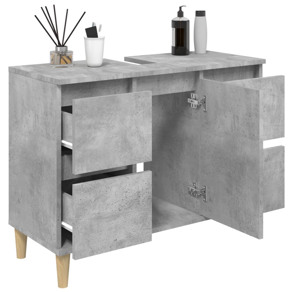 vidaXL Sink Cabinet Concrete Grey 80x33x60 cm Engineered Wood