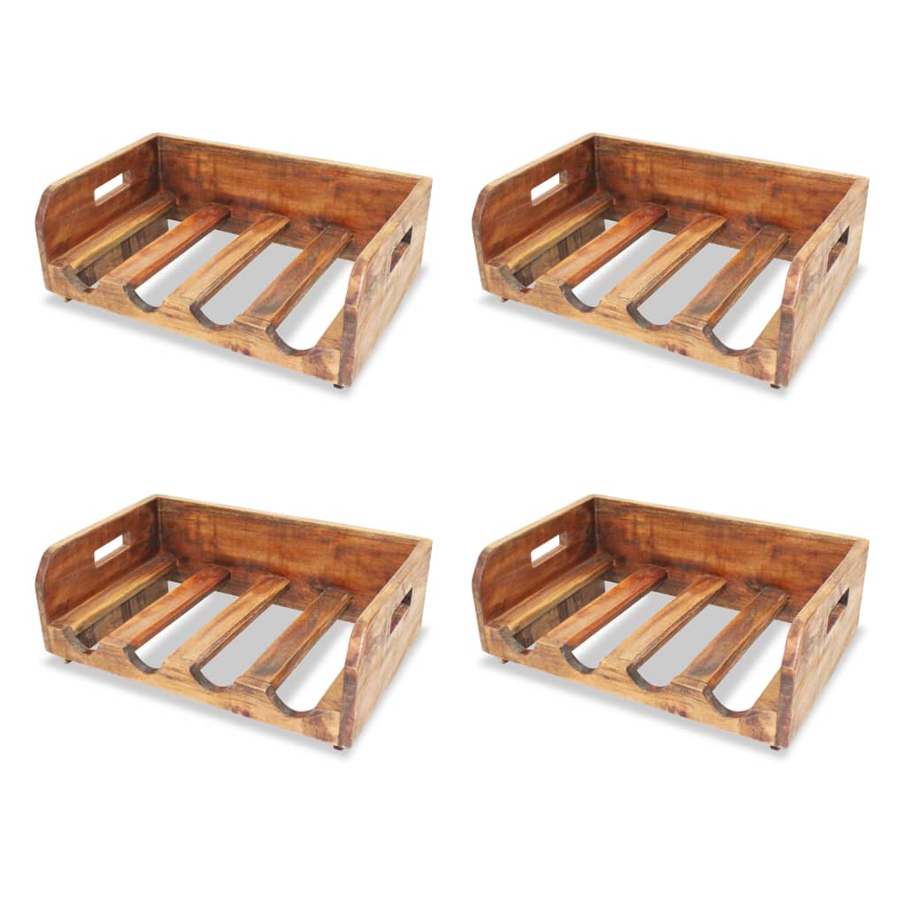 vidaXL Wine Racks 4 pcs for 16 Bottles Solid Reclaimed Wood