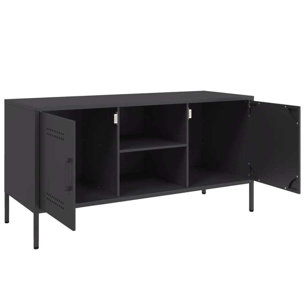 vidaXL TV Cabinet Black 100.5x39x50.5 cm Steel