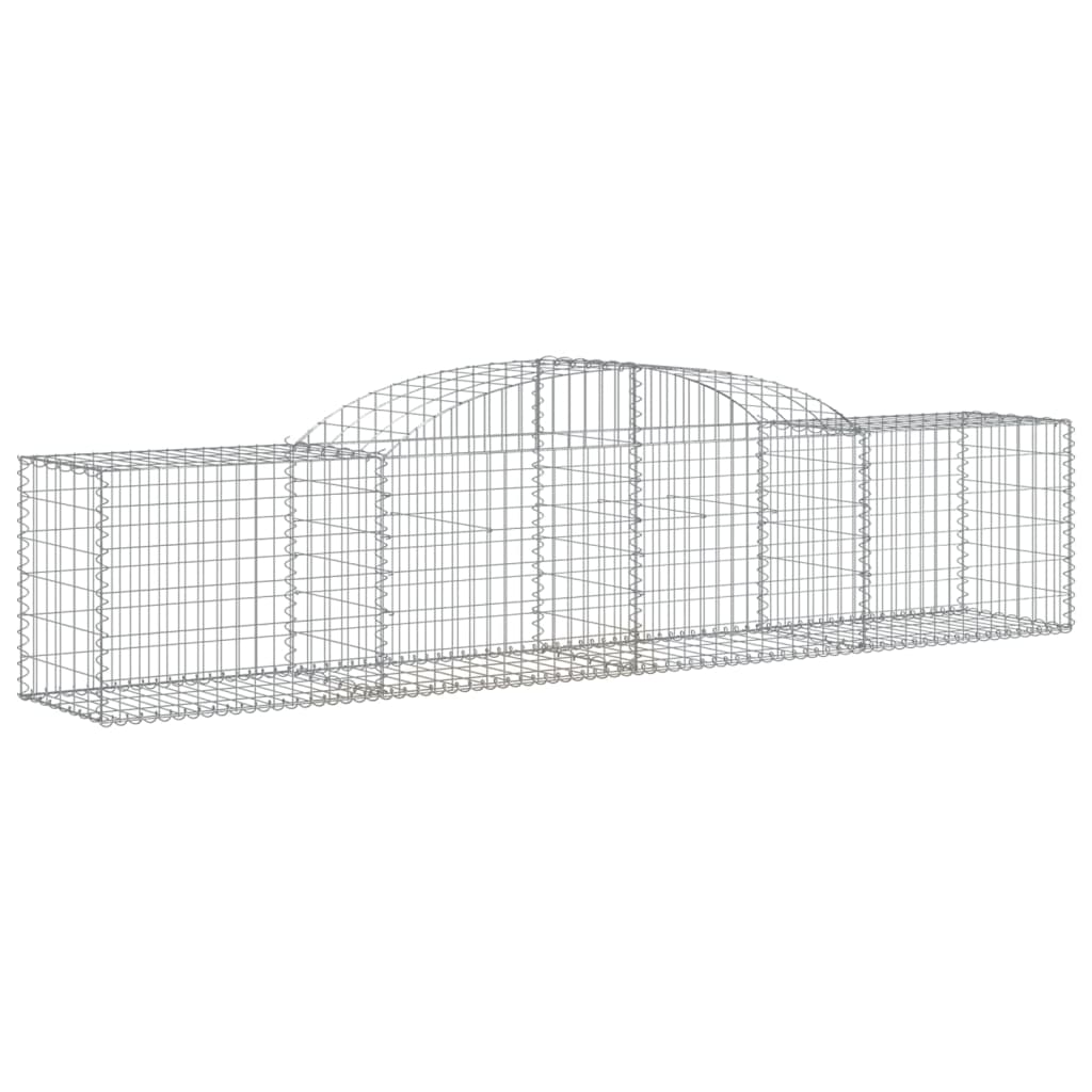 vidaXL Arched Gabion Baskets 2 pcs 300x50x60/80 cm Galvanised Iron