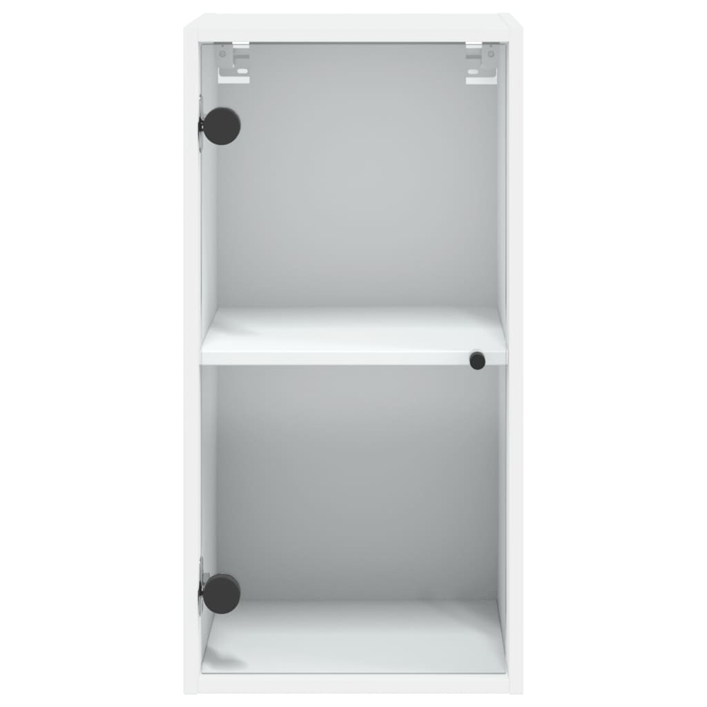 vidaXL Wall Cabinet with Glass Doors White 35x37x68.5 cm