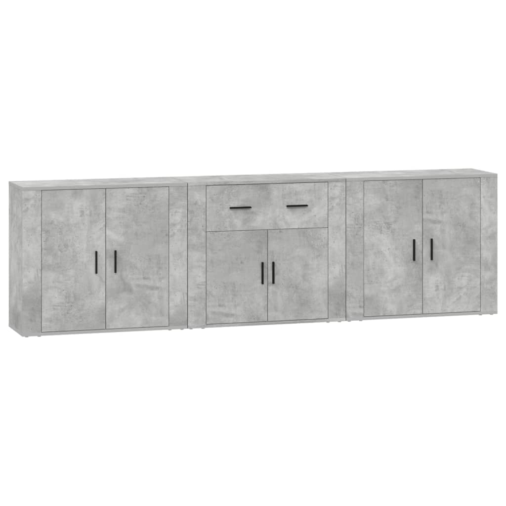 vidaXL Sideboards 3 pcs Concrete Grey Engineered Wood