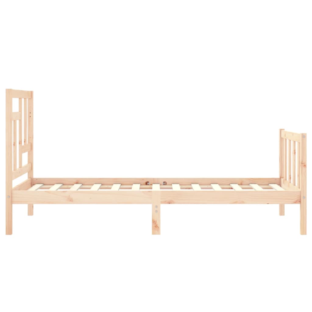 vidaXL Bed Frame with Headboard Single Solid Wood