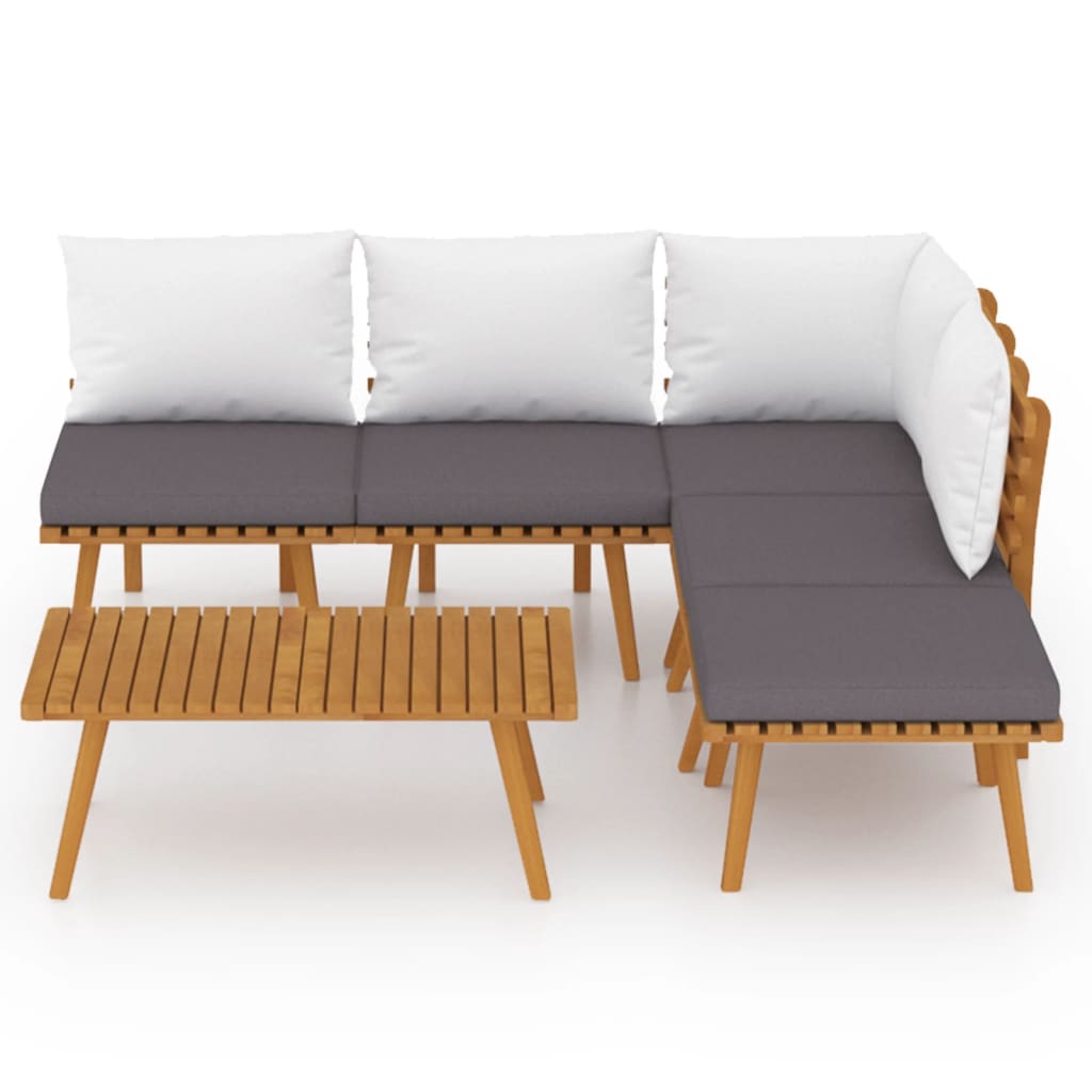 vidaXL 6 Piece Garden Lounge Set with Cushions Solid Wood Acacia