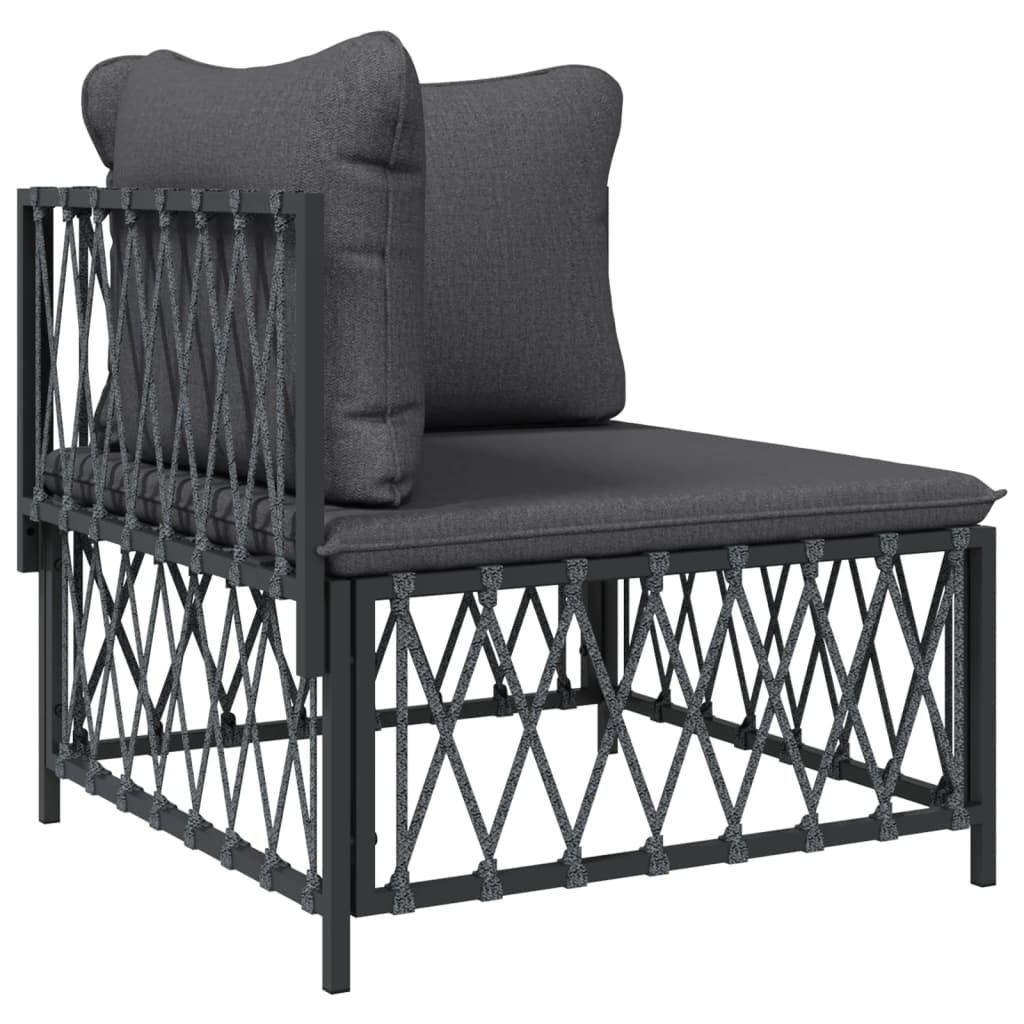 vidaXL 11 Piece Garden Lounge Set with Cushions Anthracite Steel