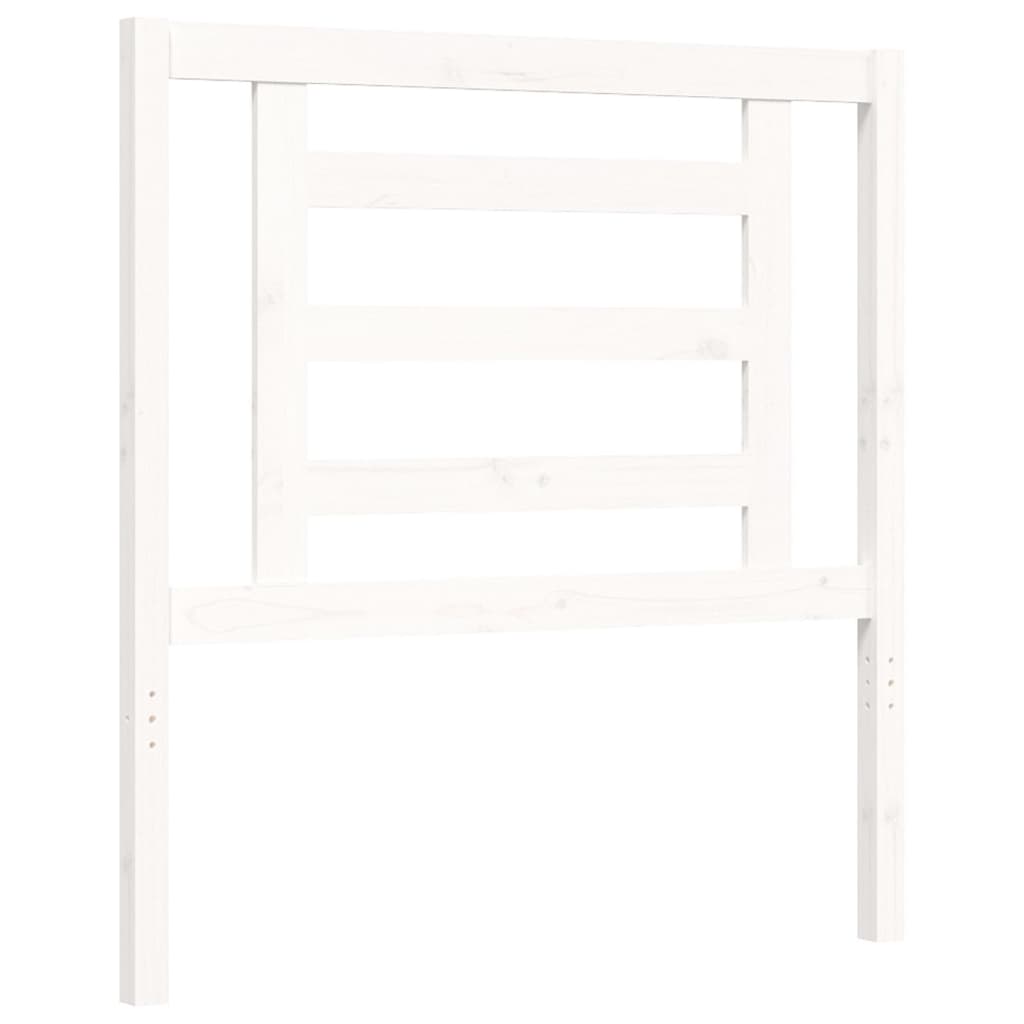 vidaXL Bed Frame without Mattress White Single Solid Wood