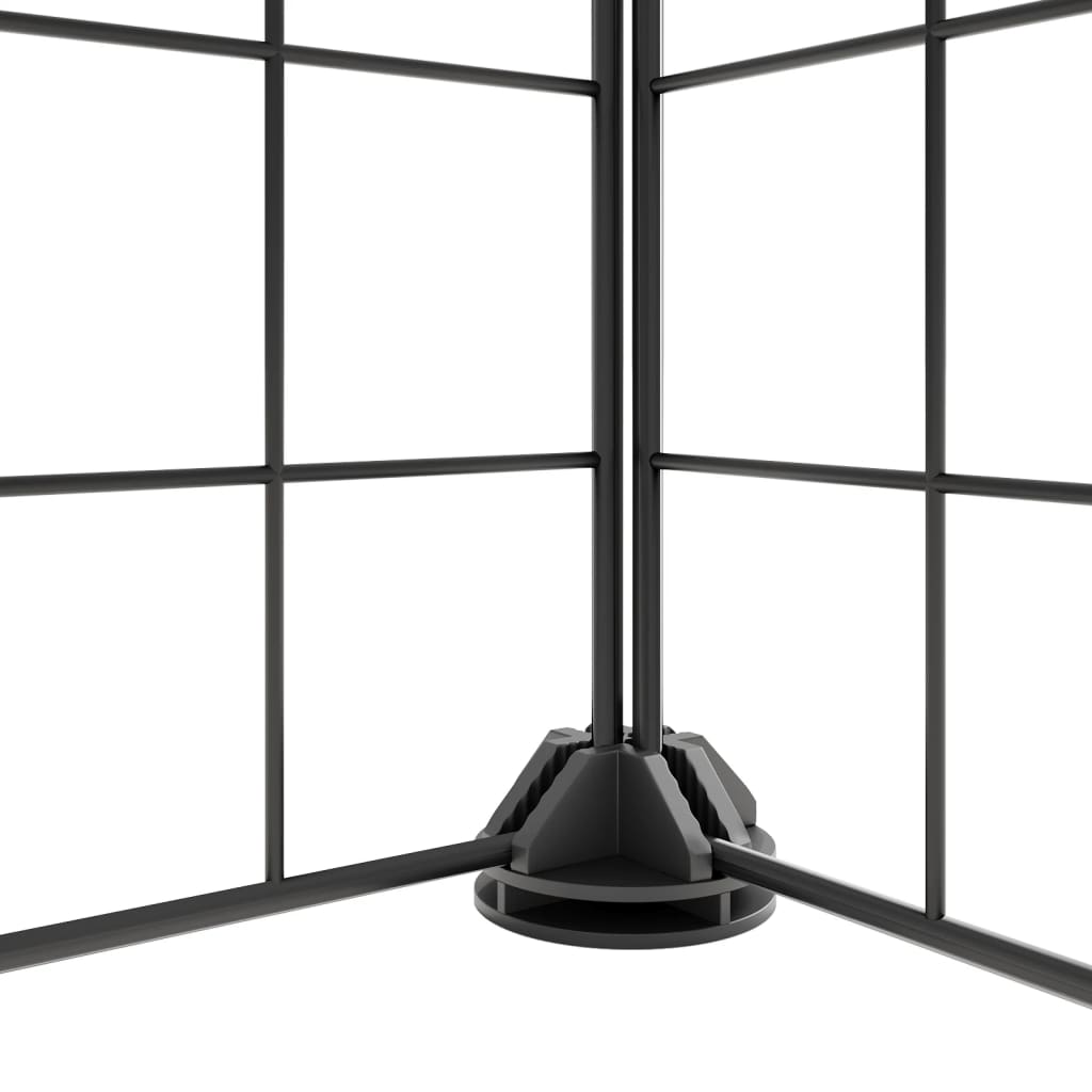 vidaXL 44-Panel Pet Cage with Door Black 35x35 cm Steel