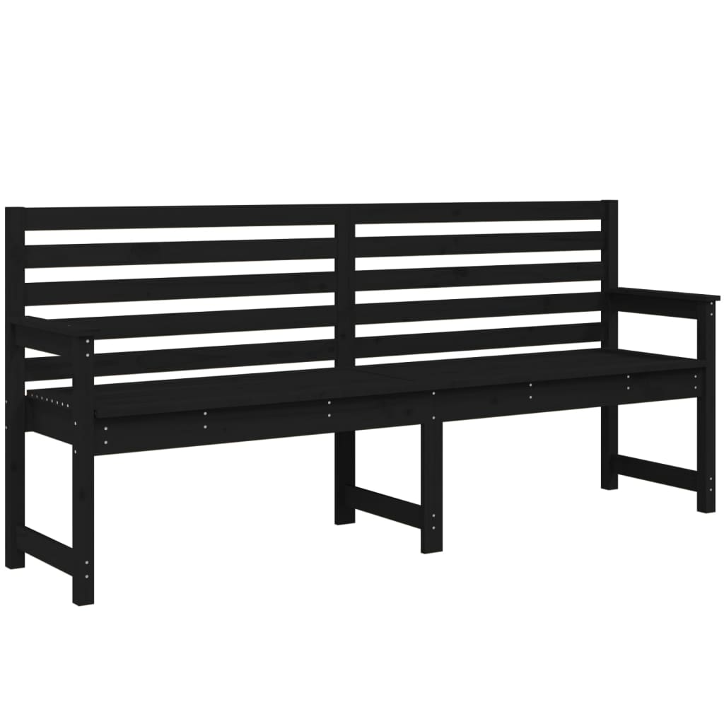 vidaXL Garden Bench Black 203.5x48x91.5 cm Solid Wood Pine