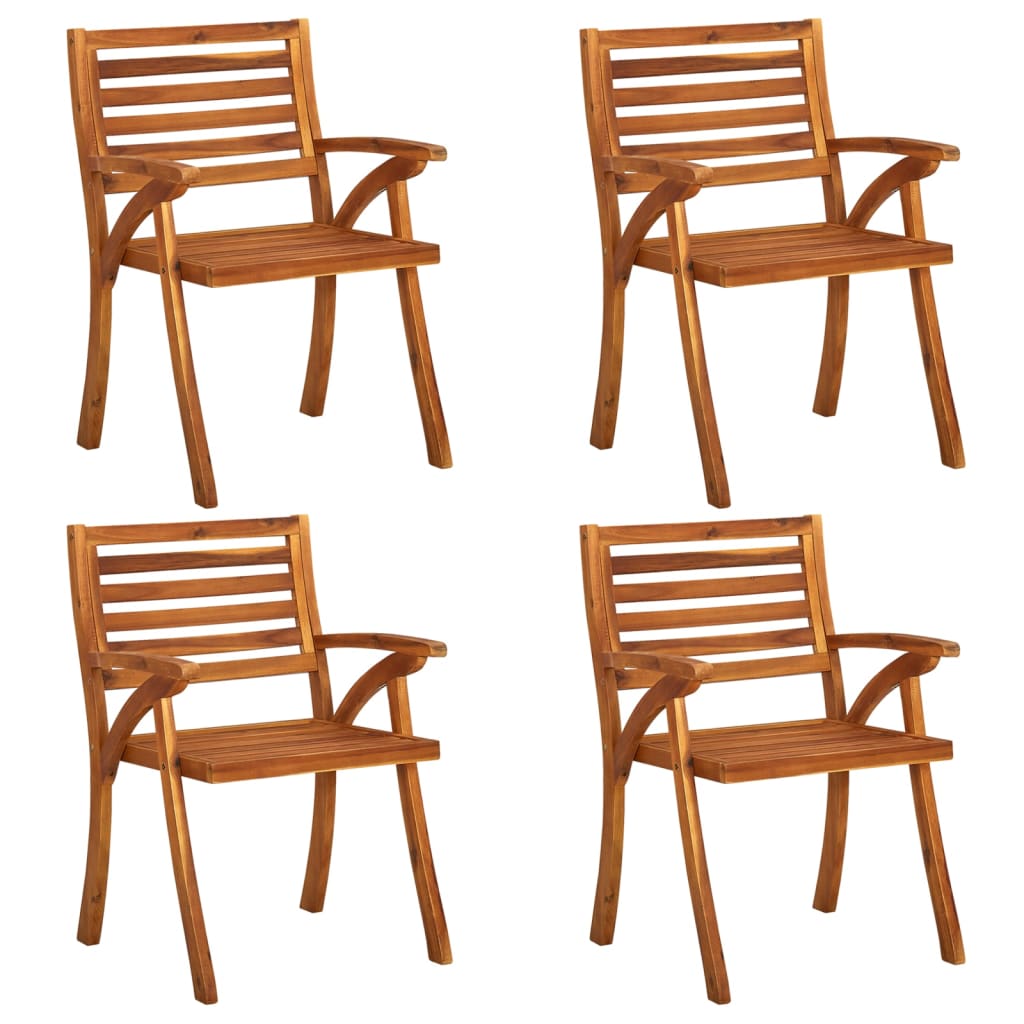 vidaXL Garden Chairs with Cushions 4 pcs Solid Acacia Wood