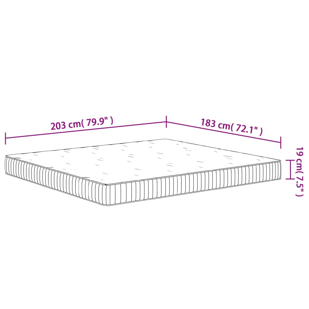 vidaXL Pocket Spring Mattress Medium 183x203 cm King Size