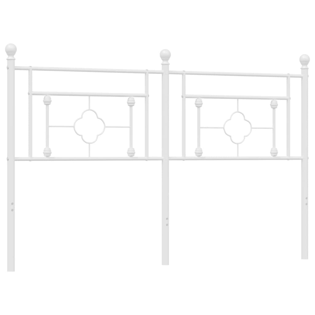 vidaXL Metal Headboard White 150 cm