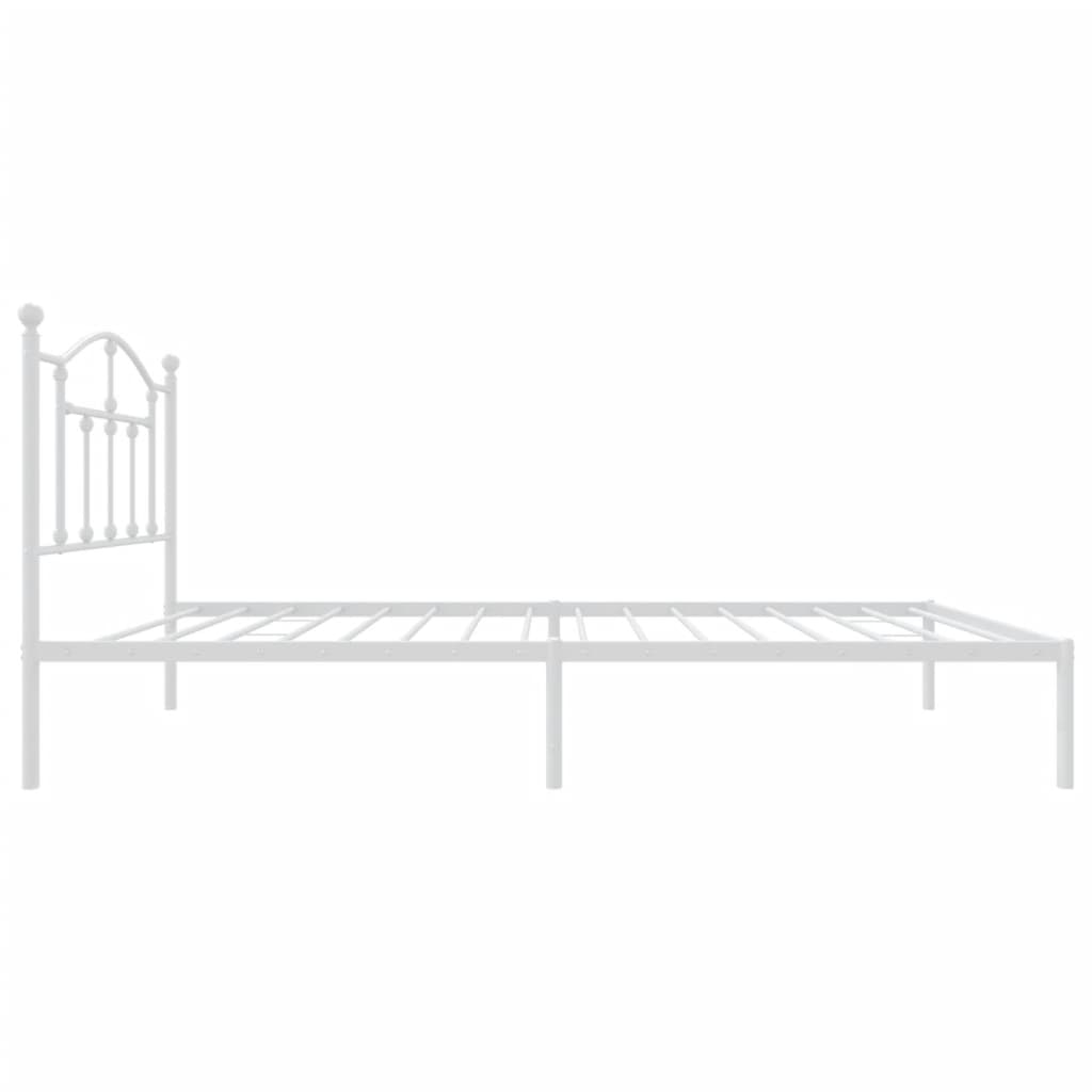 vidaXL Metal Bed Frame without Mattress with Headboard White 90x190 cm Single