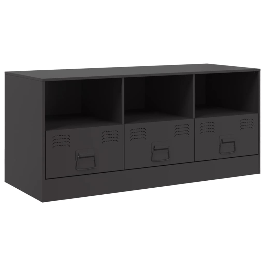 vidaXL TV Cabinet Black 99x39x44 cm Steel