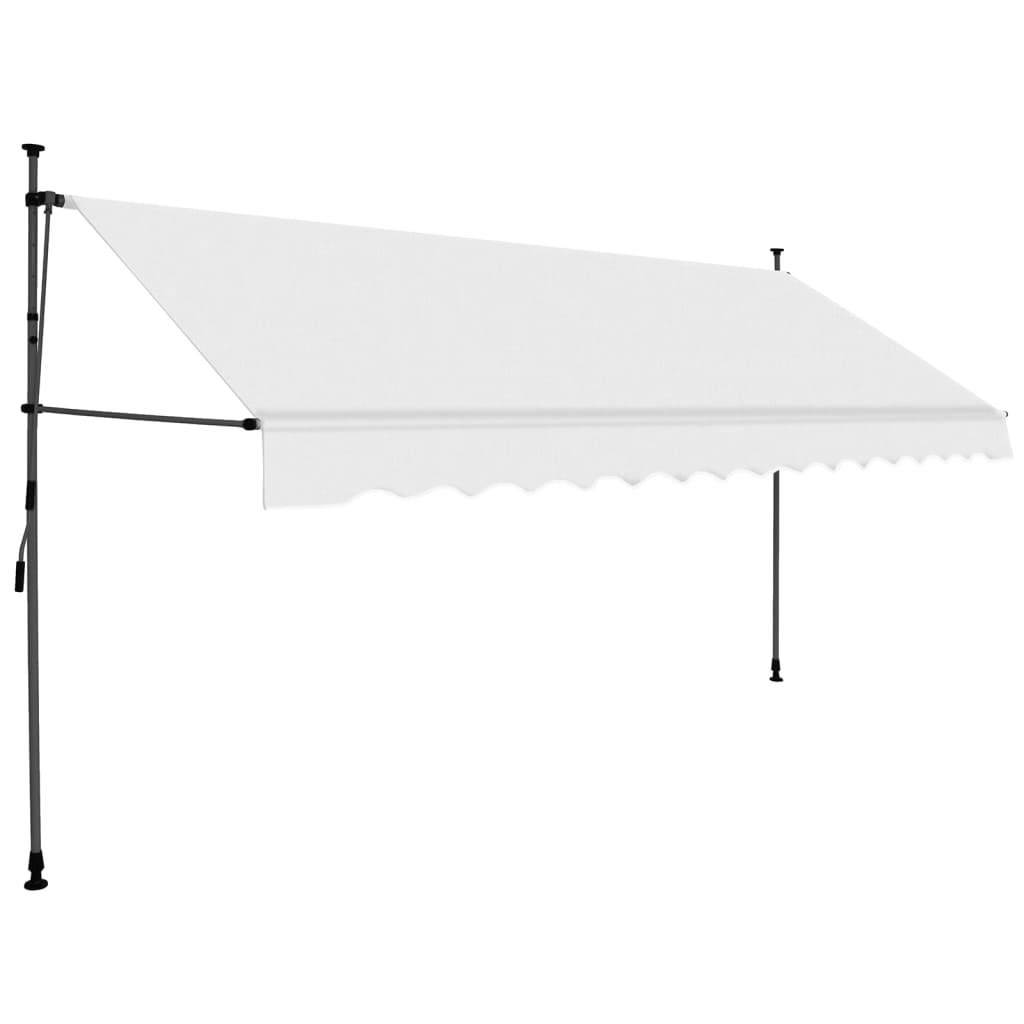 vidaXL Manual Retractable Awning with LED 400 cm Cream