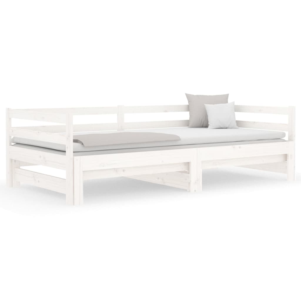 vidaXL Pull-out Day Bed White 2x(90x190) cm Solid Wood Pine