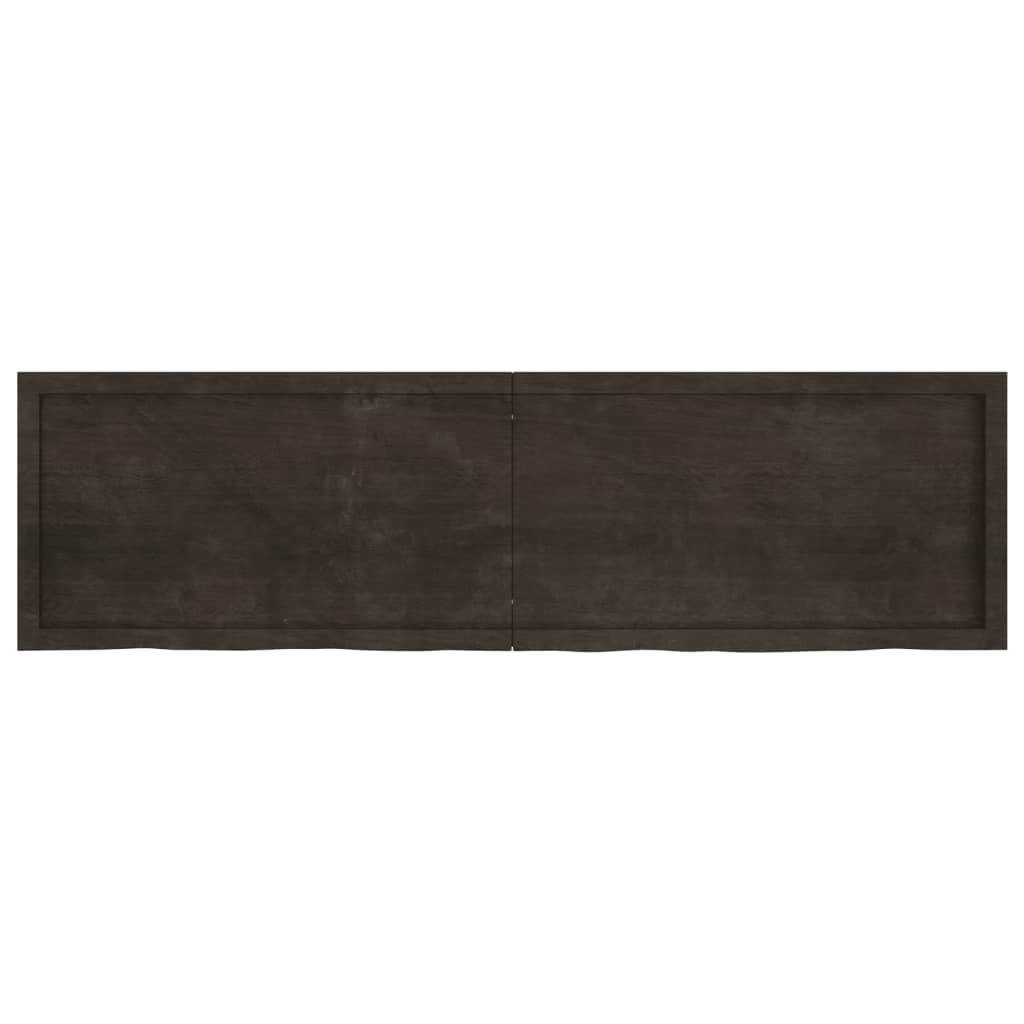 vidaXL Wall Shelf Dark Brown 180x50x(2-4) cm Treated Solid Wood Oak