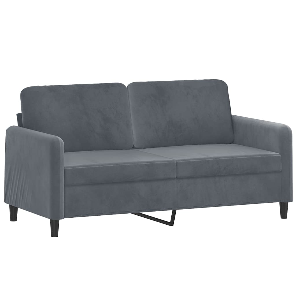 vidaXL 2-Seater Sofa with Throw Pillows Dark Grey 140 cm Velvet