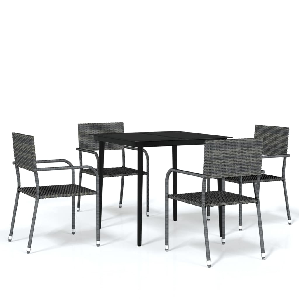 vidaXL 5 Piece Garden Dining Set Grey