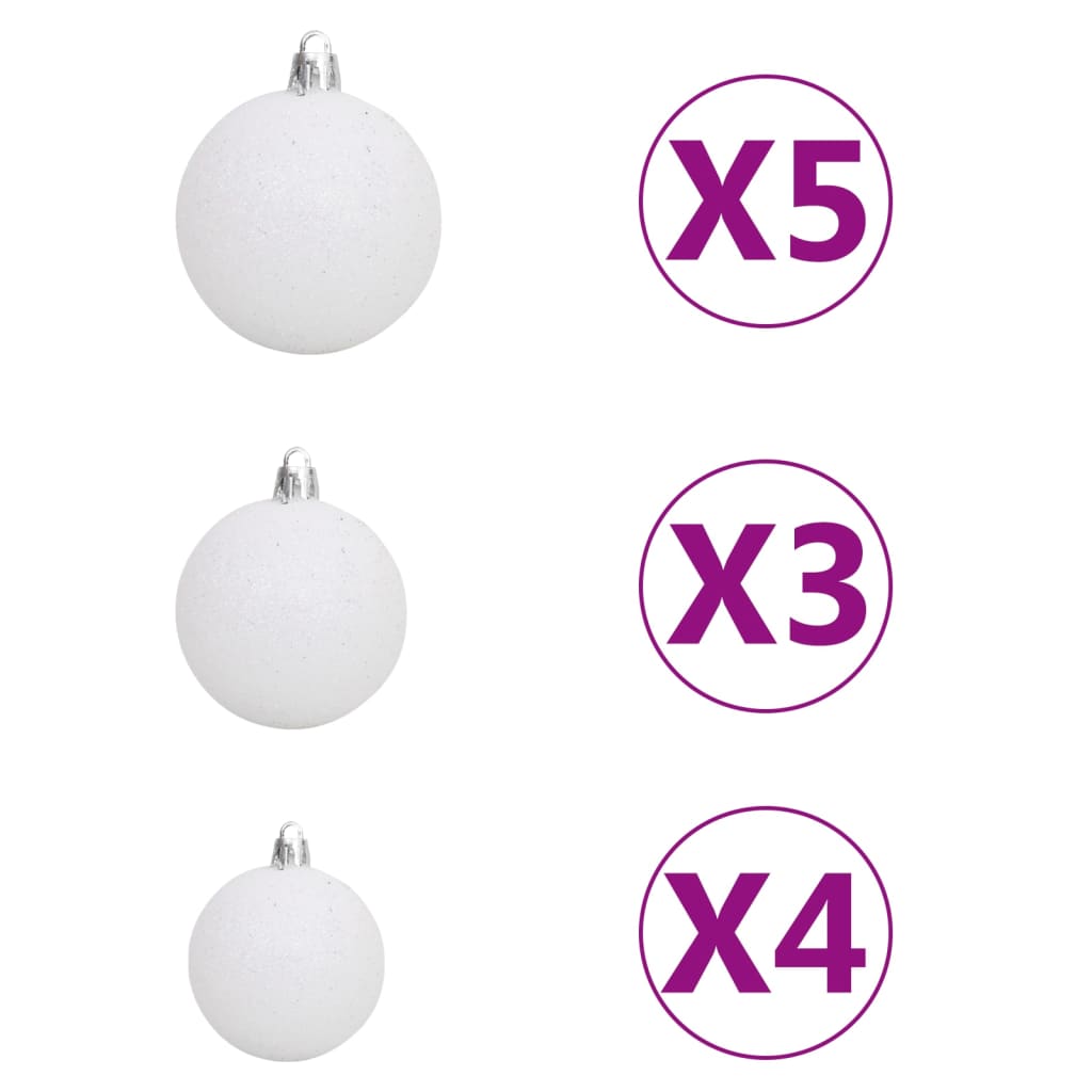 vidaXL Artificial Pre-lit Christmas Tree with Ball Set Black 150 cm PVC