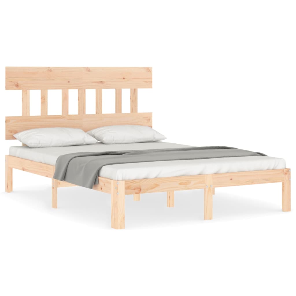 vidaXL Bed Frame without Mattress Double Solid Wood Pine