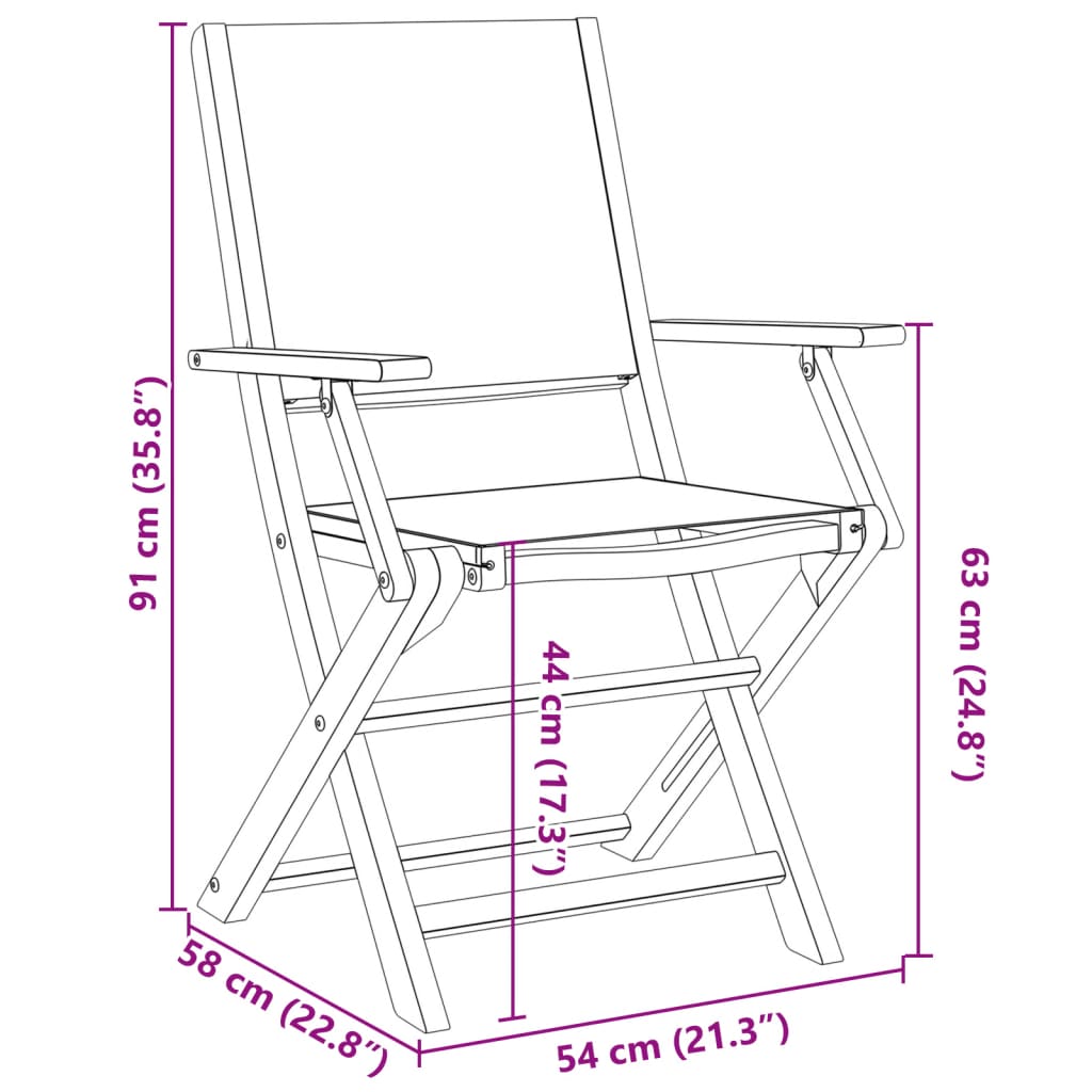 vidaXL 3 Piece Bistro Set Cream White Fabric and Solid Wood