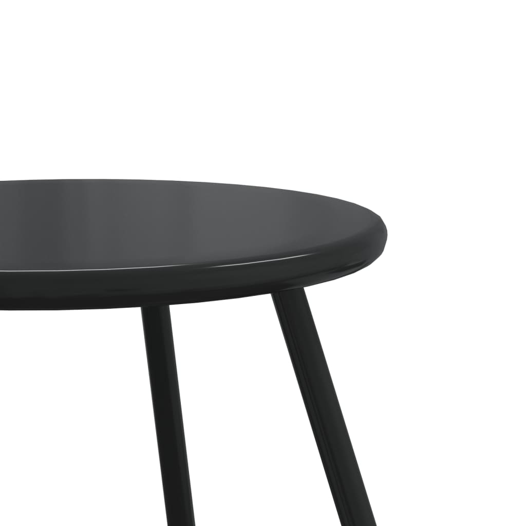 vidaXL Garden Coffee Tables 2 pcs Round Black Powder-coated Steel