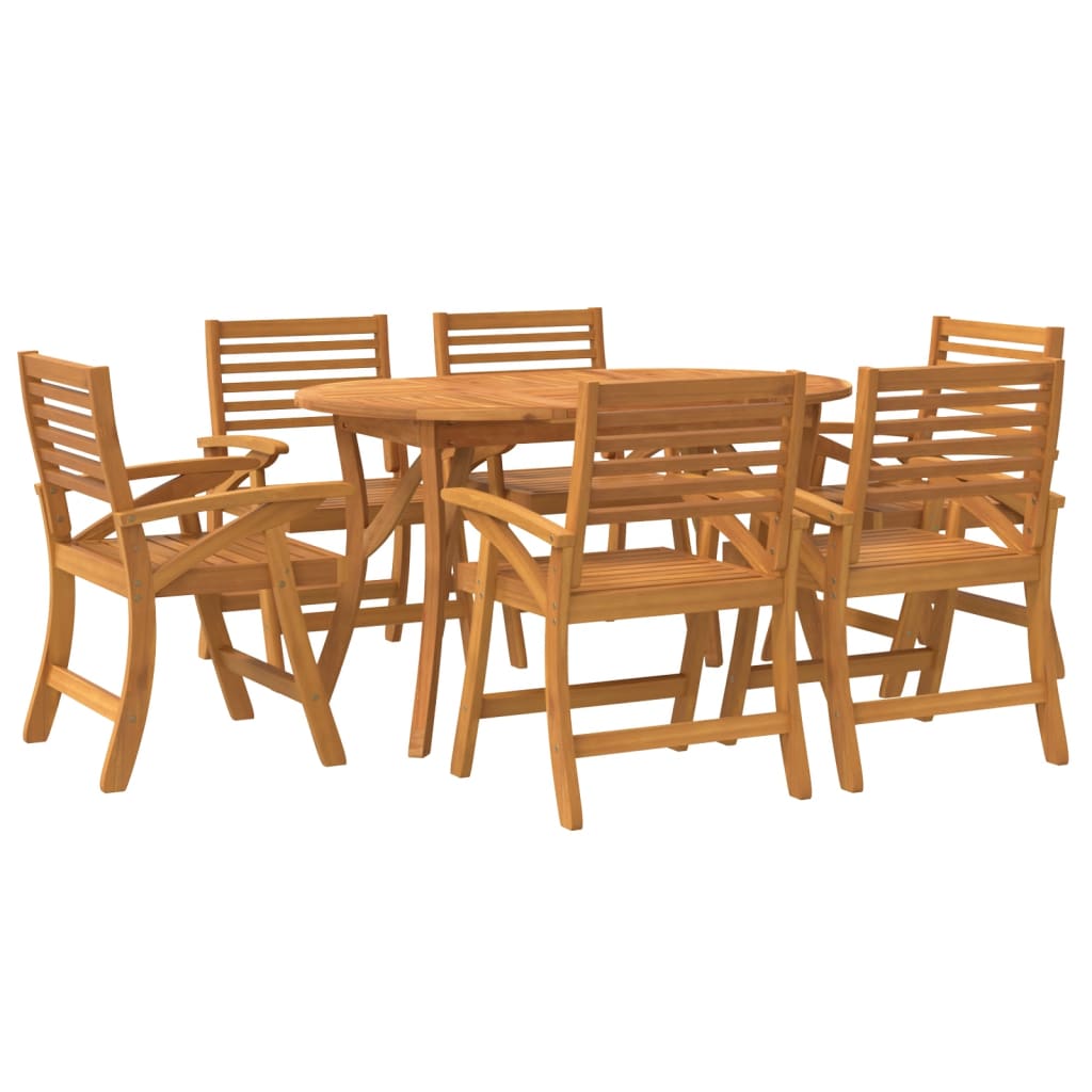 vidaXL 7 Piece Garden Dining Set Solid Wood Acacia