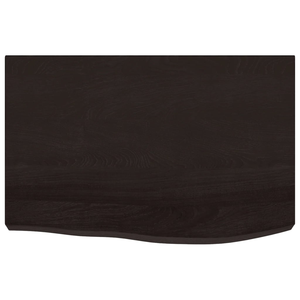 vidaXL Bathroom Countertop Dark Brown 60x50x(2-4) cm Treated Solid Wood