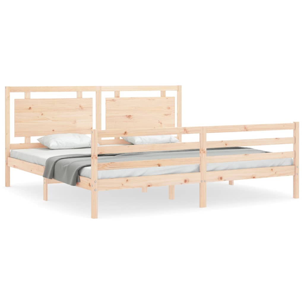 vidaXL Bed Frame without Mattress Super King Size Solid Wood