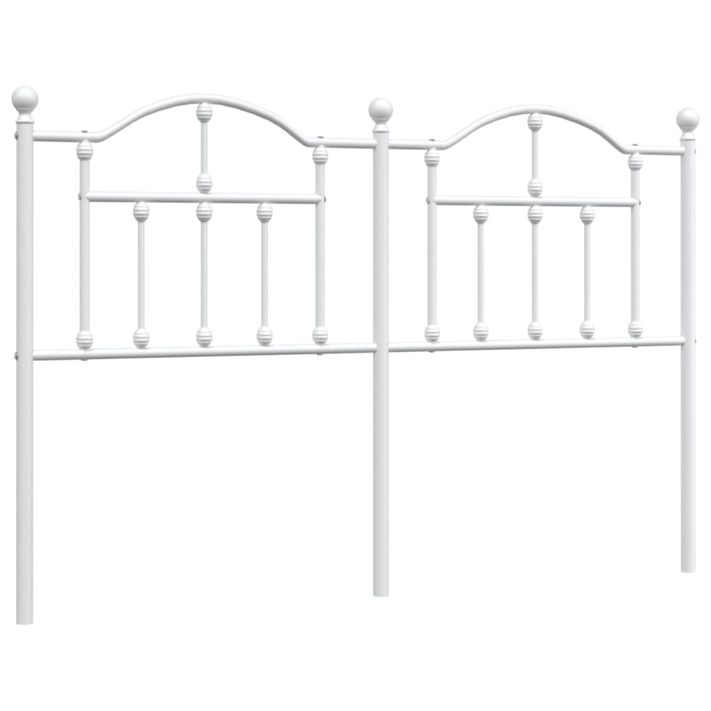 vidaXL Metal Headboard White 150 cm