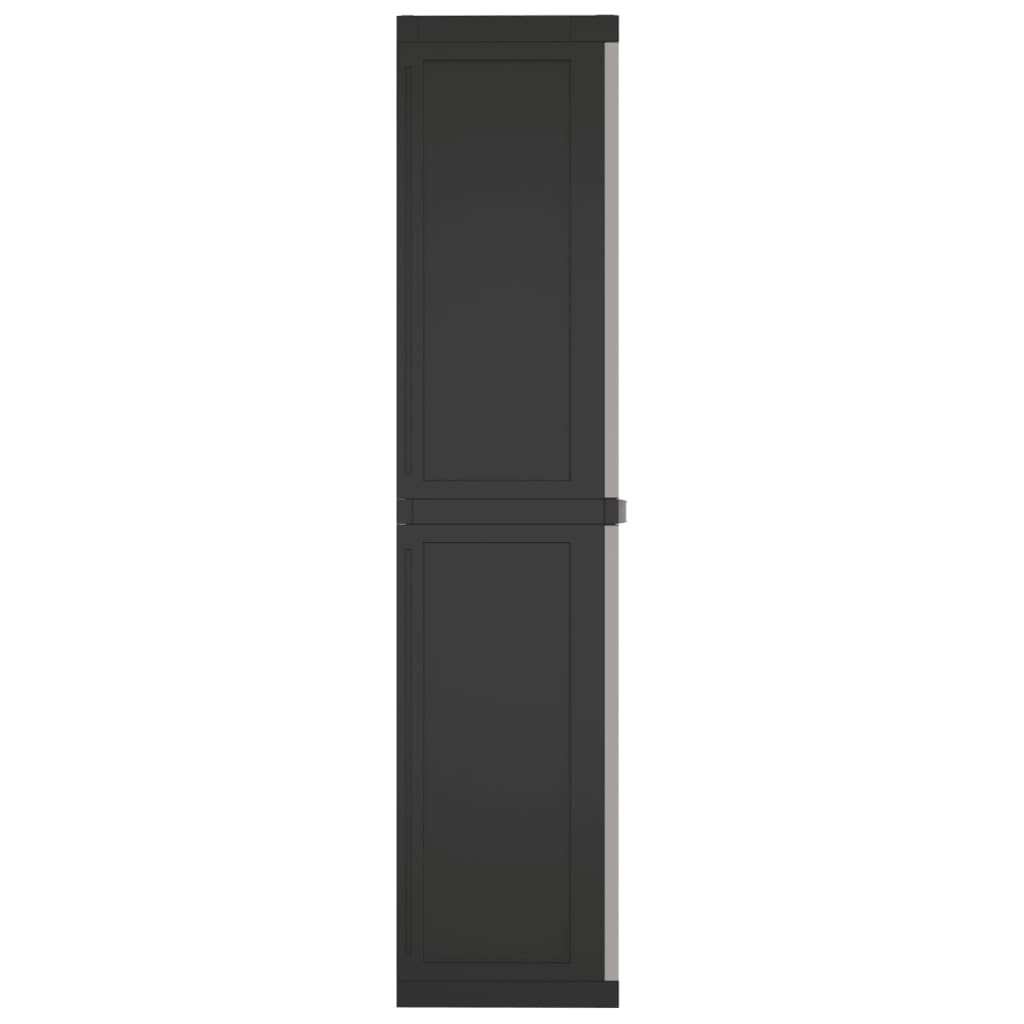 vidaXL Outdoor Storage Cabinet Grey and Black 65x37x165 cm PP