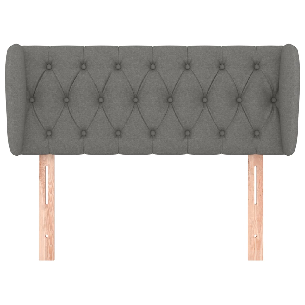 vidaXL Headboard with Ears Dark Grey 103x23x78/88 cm Fabric