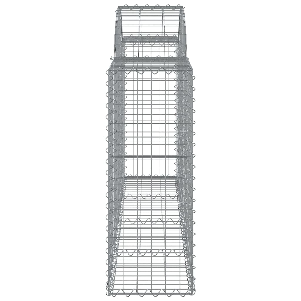 vidaXL Arched Gabion Baskets 9 pcs 200x30x80/100 cm Galvanised Iron