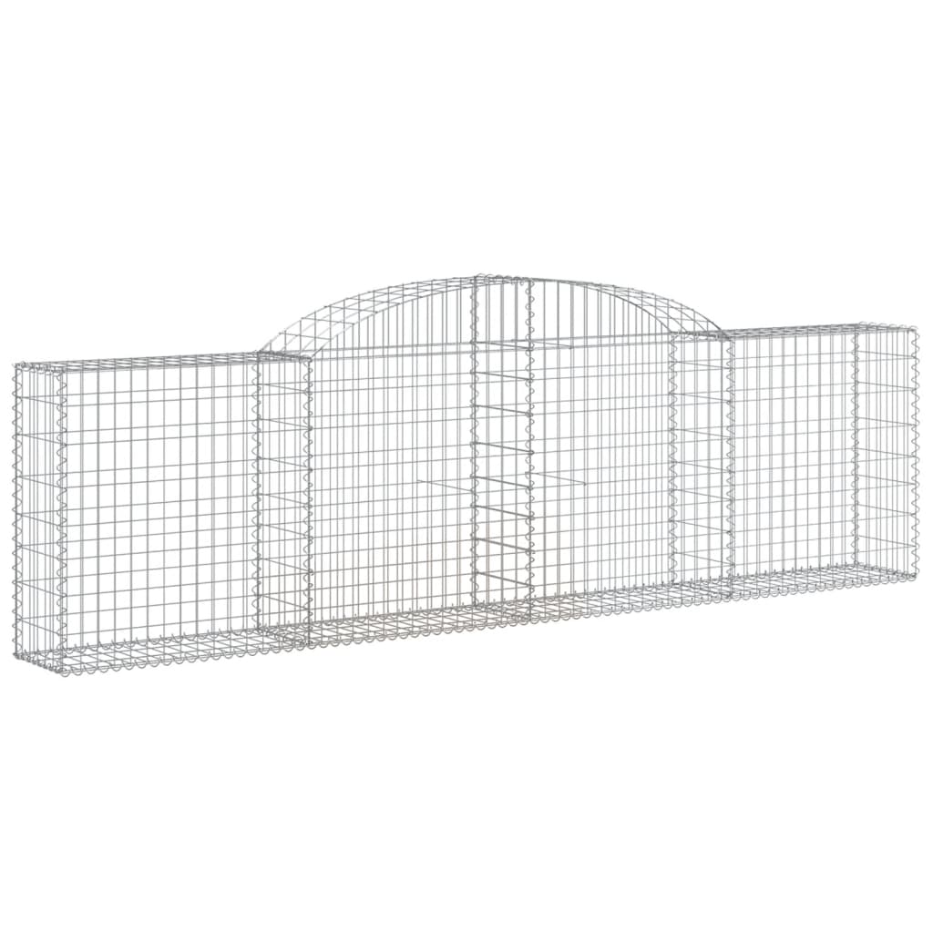 vidaXL Arched Gabion Baskets 9 pcs 300x30x80/100 cm Galvanised Iron