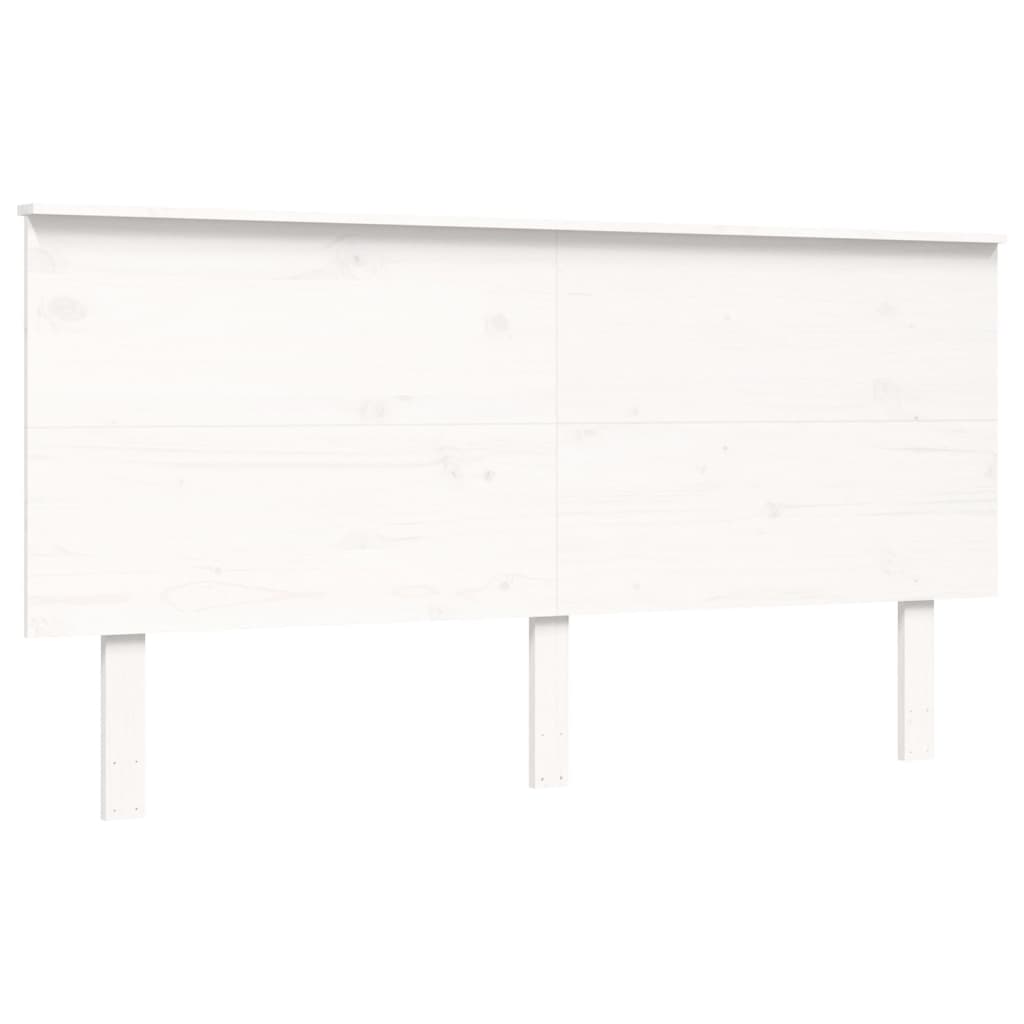 vidaXL Bed Frame without Mattress White King Size Solid Wood