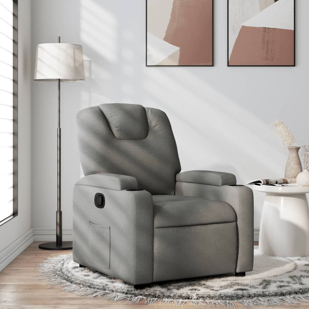 vidaXL Recliner Chair Dark Grey Fabric