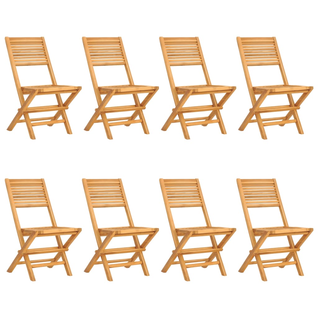 vidaXL Folding Garden Chairs 8 pcs 47x62x90 cm Solid Wood Teak